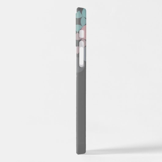 Aqua Pink Grau Beige Circles Pattern iPhone Hülle (Linke Seite)