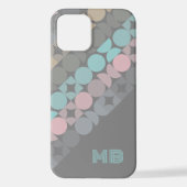 Aqua Pink Grau Beige Circles Pattern iPhone Hülle (Rückseite)