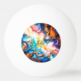 Aqua Pink Lila Golden Custom Modern Monogram Tischtennisball