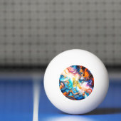 Aqua Pink Lila Golden Custom Modern Monogram Tischtennisball (Netto)