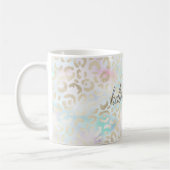 Aqua Pink Minze Gold Leopard Print     Kaffeetasse (Links)