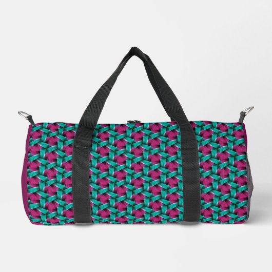 Aqua Pink Moderne Weave Muster Duffle Bag (Vorderseite)