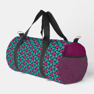 Aqua Pink Moderne Weave Muster Duffle Bag