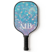 Aqua Pink Pastell Glitter Funkeln Glam Monogramm