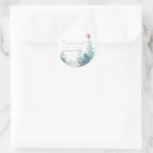 AQUA PINK SNOWY FOREST STAR PINE BAUCHRISTMAS RUNDER AUFKLEBER (Tasche)