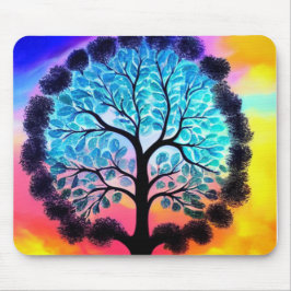 Aqua Pink Tree of Life Mousepad