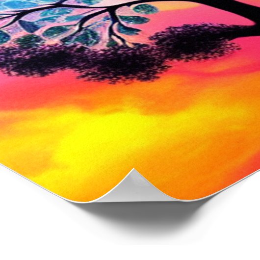 Aqua Pink Tree of Life Poster (Ecke)