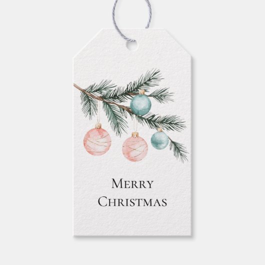 Aqua Pink Weihnachtsbaum Zweigstelle Ornamente Geschenkanhänger (Vorderseite)