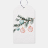 Aqua Pink Weihnachtsbaum Zweigstelle Ornamente Geschenkanhänger (Rückseite)