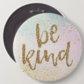 Aqua Pink Yellow Confetti Glitzer Seien Sie freund Button (Vorne & Hinten)