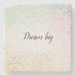 Aqua Pink Yellow Confetti Steinuntersetzer