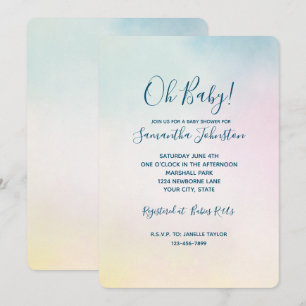 Aqua Pink Yellow Gefärbte Krawatte Ombre Einladung