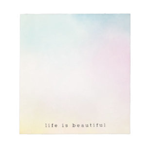 Aqua Pink Yellow Gefärbte Krawatte Ombre Notizblock