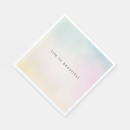 Aqua Pink Yellow Gefärbte Krawatte Ombre Serviette (Ecke)