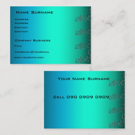 Aqua Pixels Visitenkarte (Vorne/Hinten)