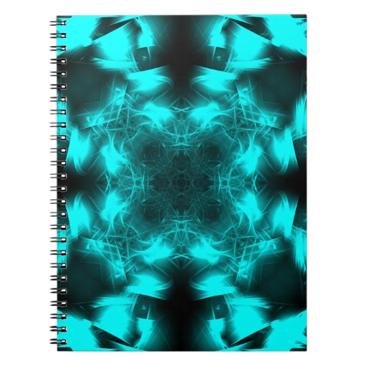 Aqua-Plasma-Symmetrie-Fraktal-Kunst Notizblock (Vorderseite)