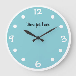 Aqua Polka Dot Wall Clock Große Wanduhr