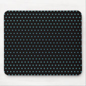 Aqua Polka Dots auf schwarz Mousepad (Vorne)