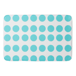 Aqua Polka Dots Badematte