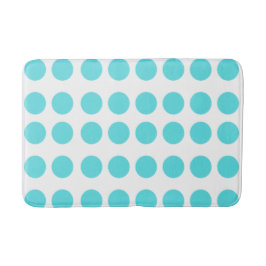 Aqua Polka Dots Badematte