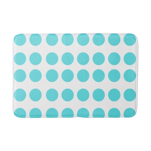 Aqua Polka Dots Badematte (Vorderseite)