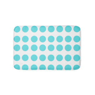 Aqua Polka Dots Badematte