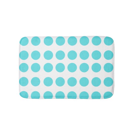 Aqua Polka Dots Badematte (Vorderseite)