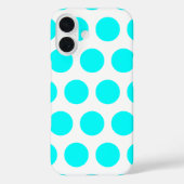 Aqua Polka Dots Case-Mate iPhone Hülle (Rückseite)