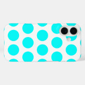 Aqua Polka Dots Case-Mate iPhone Hülle (Rückseite (Horizontal))