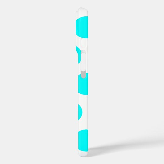 Aqua Polka Dots Case-Mate iPhone Hülle (Rückseite / Links)