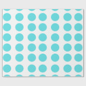 Aqua Polka Dots Design Geschenkpapier (Flach)