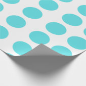 Aqua Polka Dots Design Geschenkpapier (Ecke)