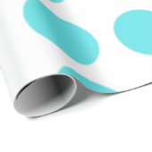 Aqua Polka Dots Design Geschenkpapier (Rolleneckpunkt)