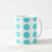 Aqua Polka Dots Design Kaffeetasse (VorderseiteRechts)
