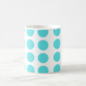 Aqua Polka Dots Design Kaffeetasse (Mittel)