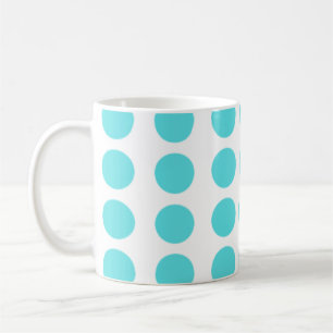 Aqua Polka Dots Design Kaffeetasse