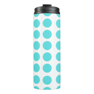 Aqua Polka Dots Design Thermosbecher