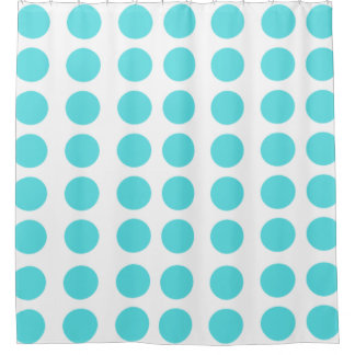 Aqua Polka Dots Duschvorhang