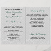 Aqua polka dots florales Hochzeitsprogramm (Rückseite)