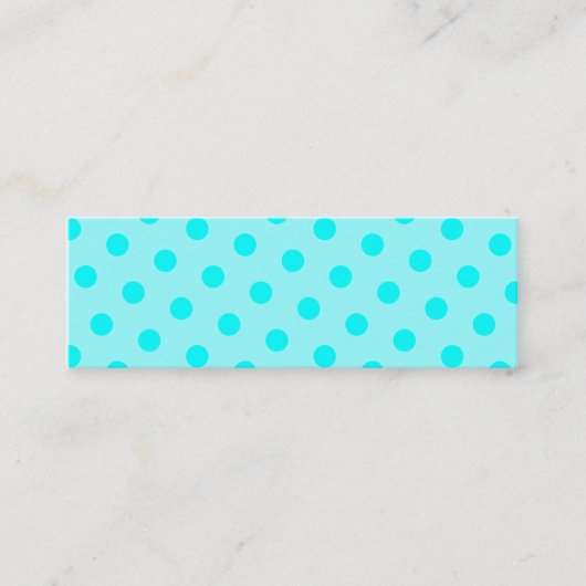 Aqua Polka Dots Mini Visitenkarte (Vorderseite)