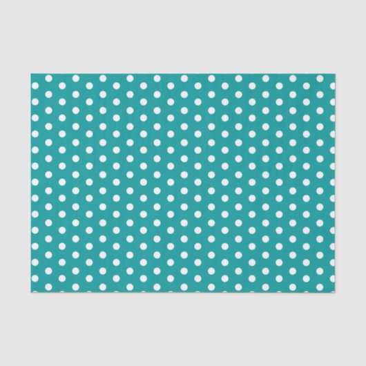 Aqua Polka Dots Seidenpapier (Vorderseite)