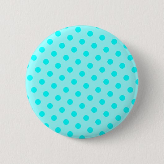 Aqua-Polka-Punkte Button (Vorderseite)