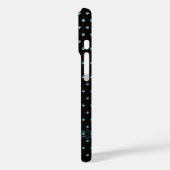 Aqua Polka Punkte mit Namen Case-Mate iPhone Hülle (Rückseite / Links)