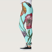 Aqua Poppy Floral Leggings (Links)