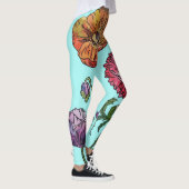 Aqua Poppy Floral Leggings (Rechts)