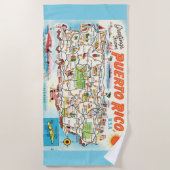Aqua Puerto Rico Greetings Beach Towel Strandtuch (Vorderseite)
