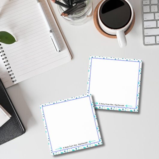 Aqua-Punkt-Lehrer-Dankeschön-Geschenk Post-it Klebezettel