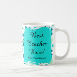 Aqua-Punktmuster-Geschenk für den besten Lehrer Kaffeetasse