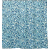 Aqua Quartz Crystal Pattern Duschvorhang (Vorderseite)