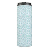 Aqua Quatrefoil Custom Monogram Thermosbecher (Rückseite)